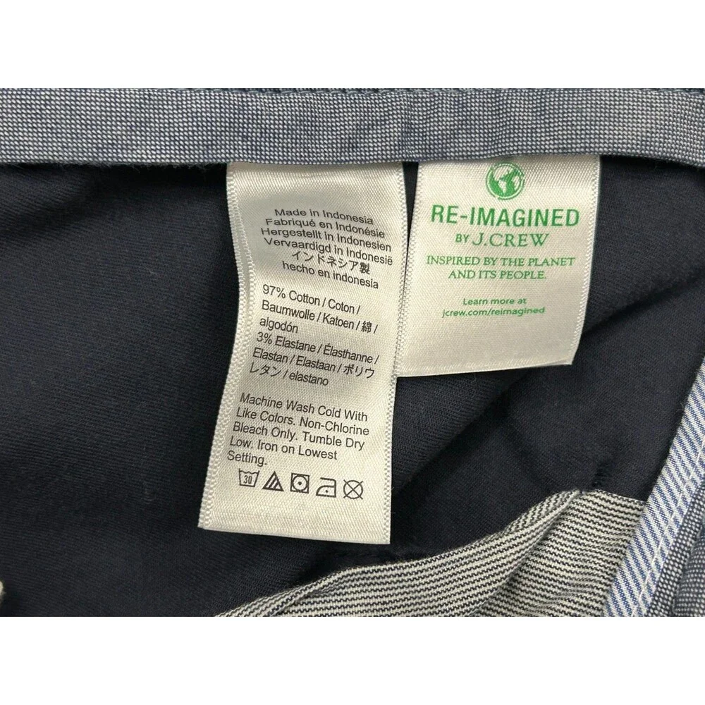 J Crew 484 Slim Pants Mens 32x30 Navy Blue Chino Casual AR885